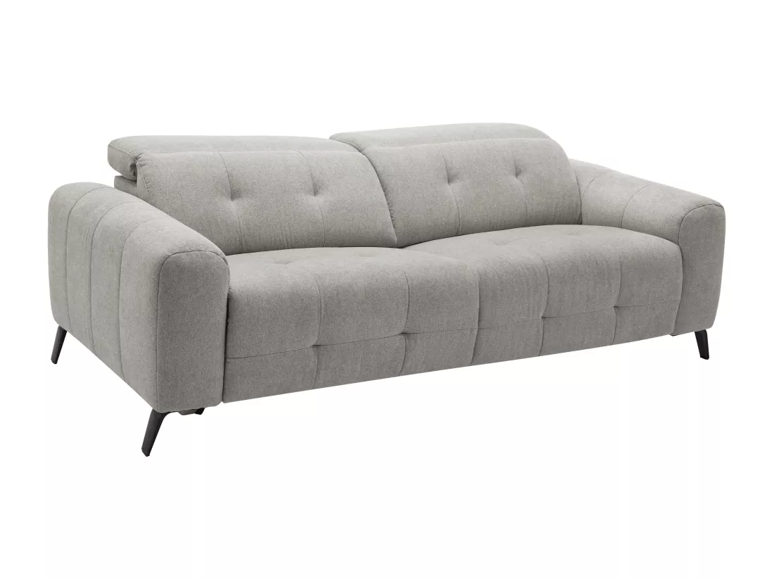 Canapé 3 places relax électrique en tissu gris CLODI