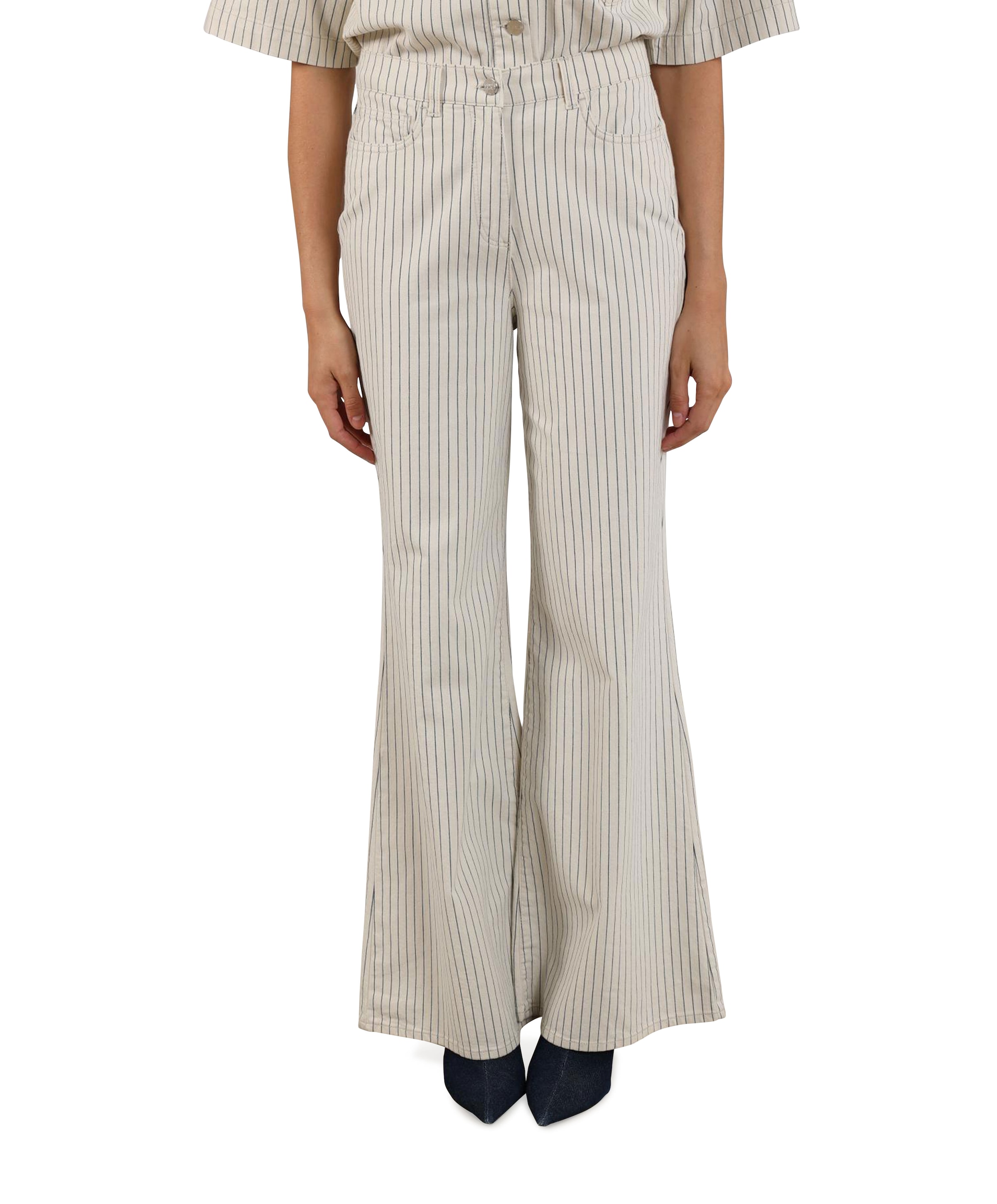 Nukus Senna Stripe dames broek ecru
