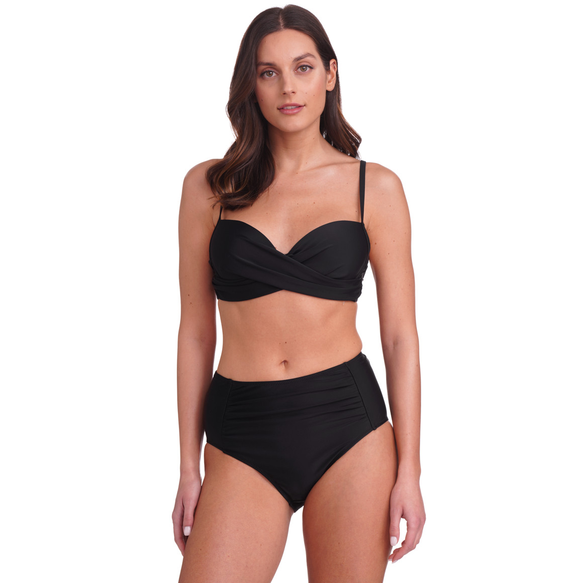Gina Benotti Damen Bikinioberteil in Wickel-Optik schwarz