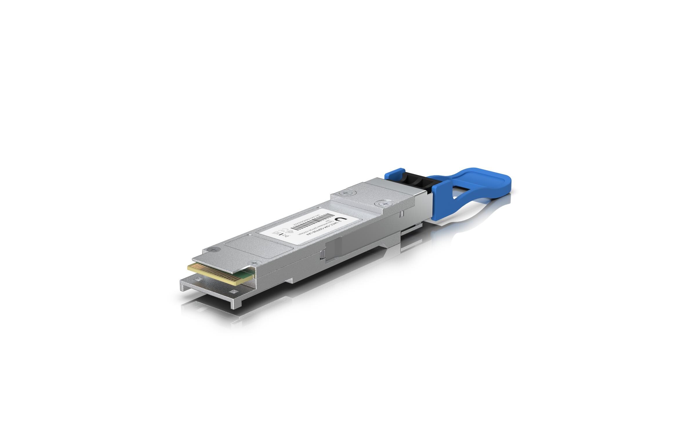QSFP28 Modul UACC-OM-QSFP28-LR4 ,100G<br>QSFP28-Transceiver, der 100G-Verbindungen bis zu 10 km mit Singlemode-Glasfasern und einem Duplex-LC-UPC-Anschluss unterstützt