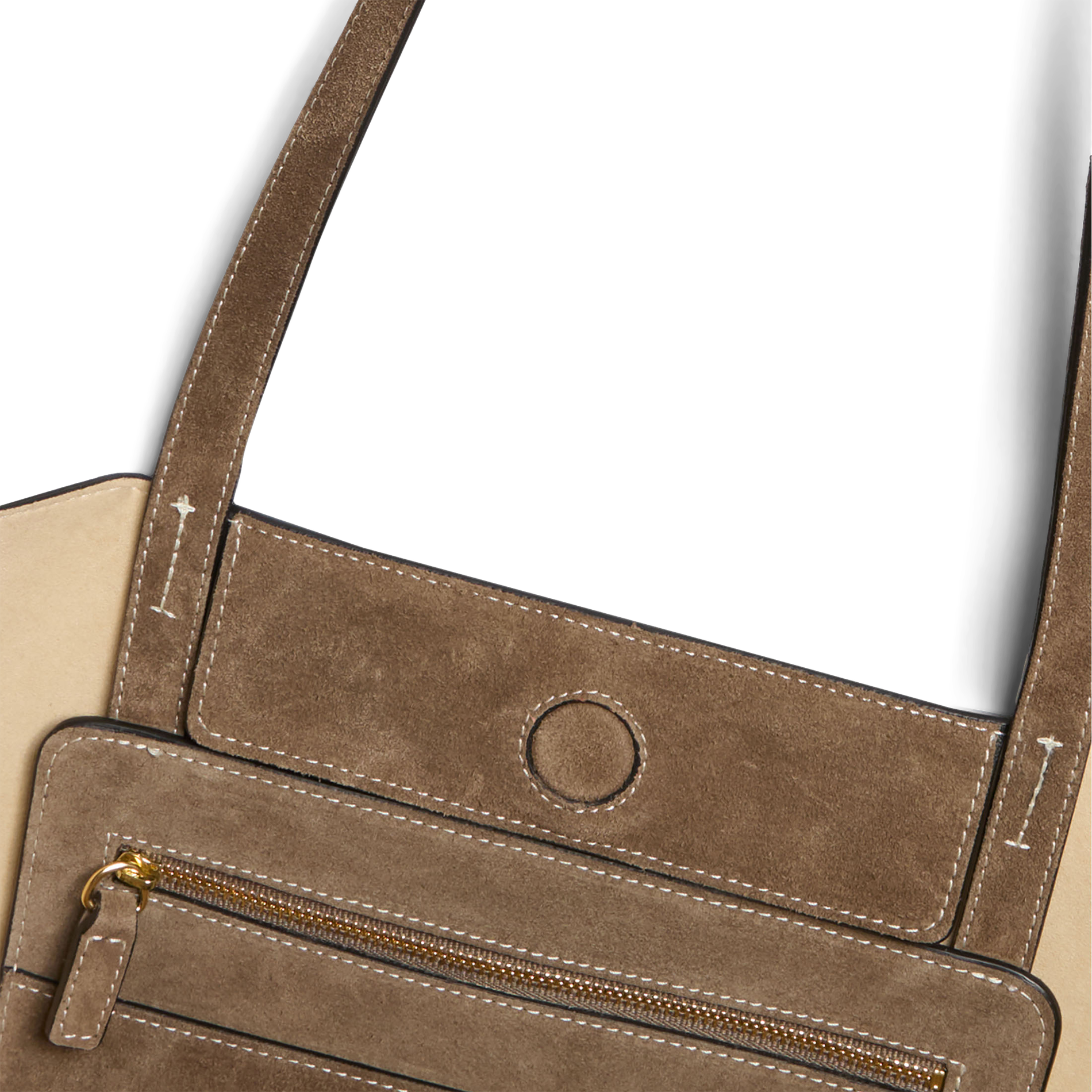 Sac cabas en cuir velours | Beige