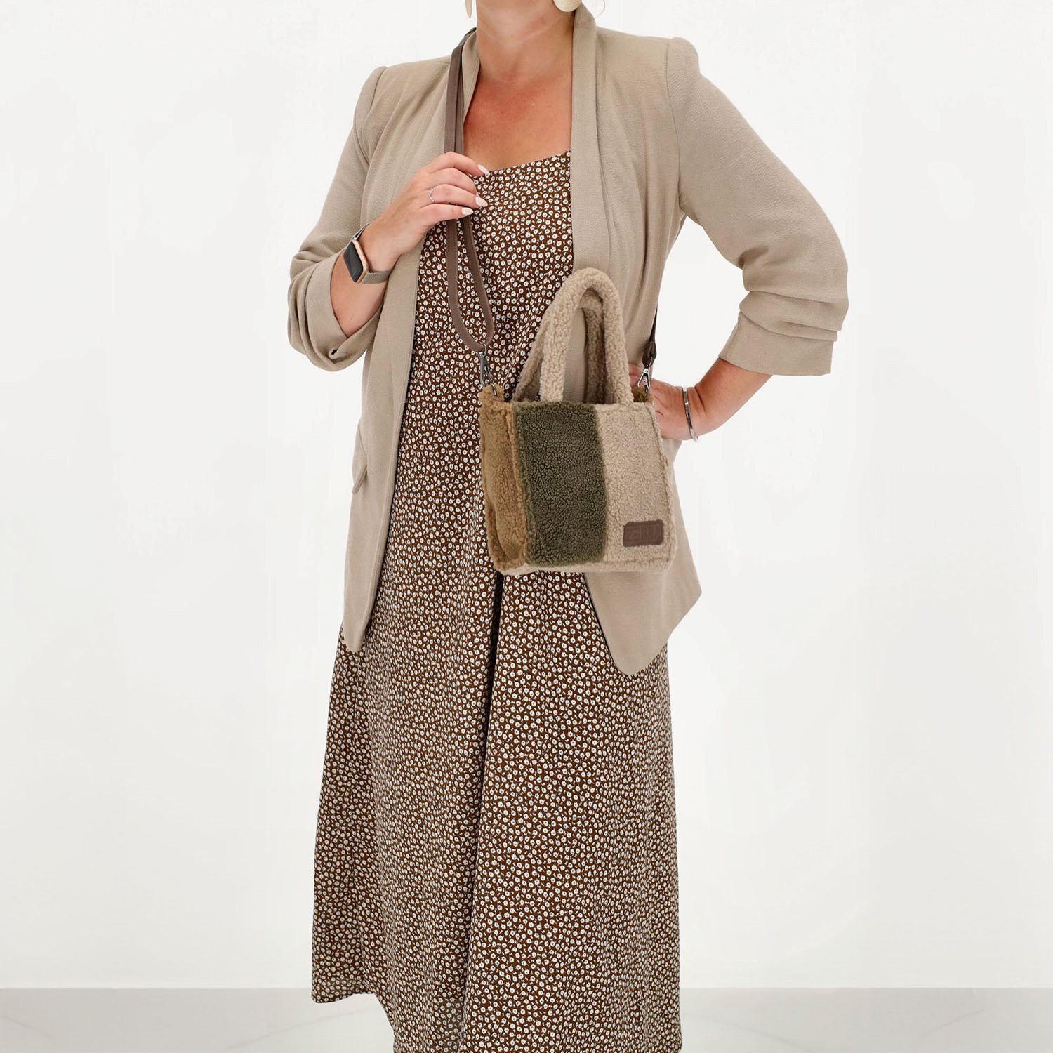 Zebra Trends Teddy Denise Handbag taupe