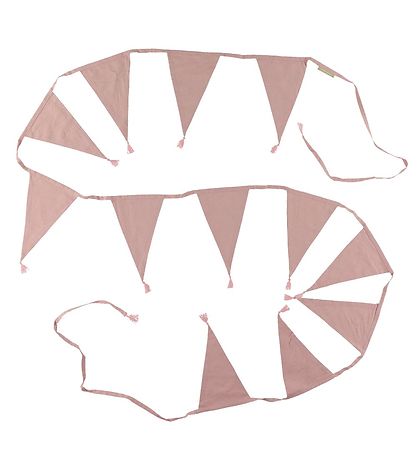 A Little Lovely Company Fla Grønke - 12 Cotton Flags - Dusty Pink