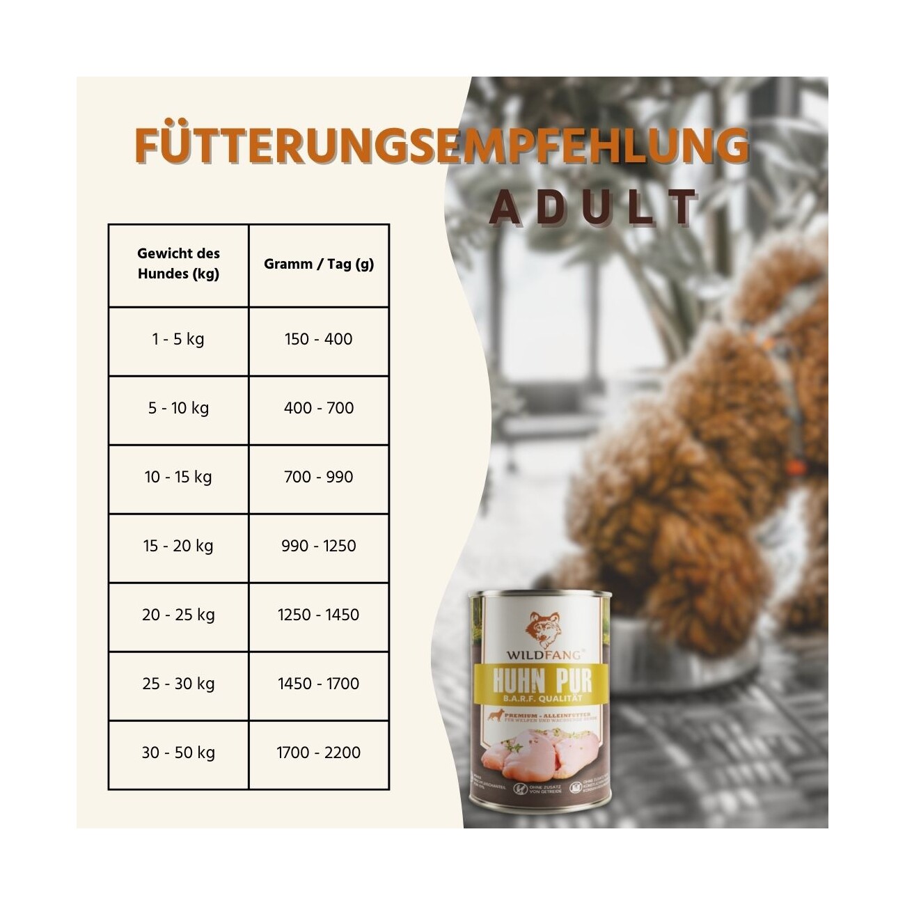 Wildfang ® Nassfutter Huhn pur BARF 400 g