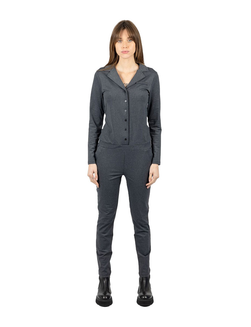 HBT BASICS - ANNA COMBINAISON COL BLAZER GRIS CHINÉ