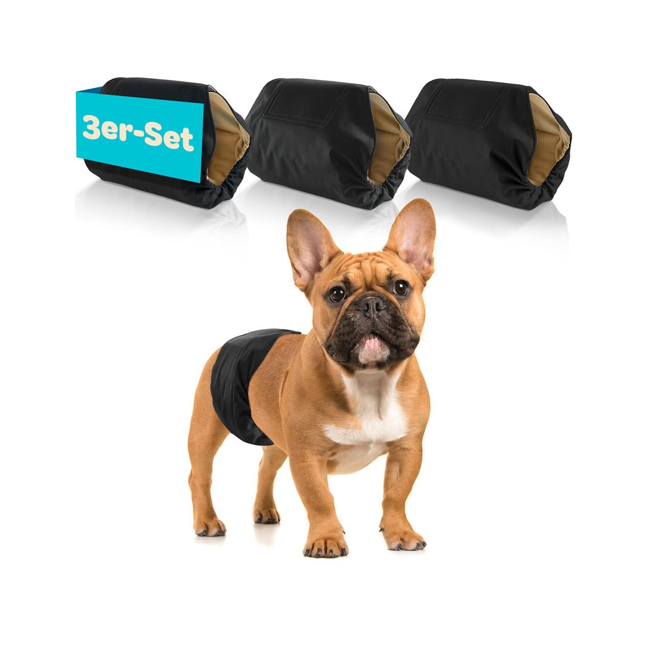 HUND IST KÖNIG Hundewindeln für Rüden [3 STK] Saugstarke Hundewindeln Rüde | Bequeme Hunde Windeln bei Inkontinenz S