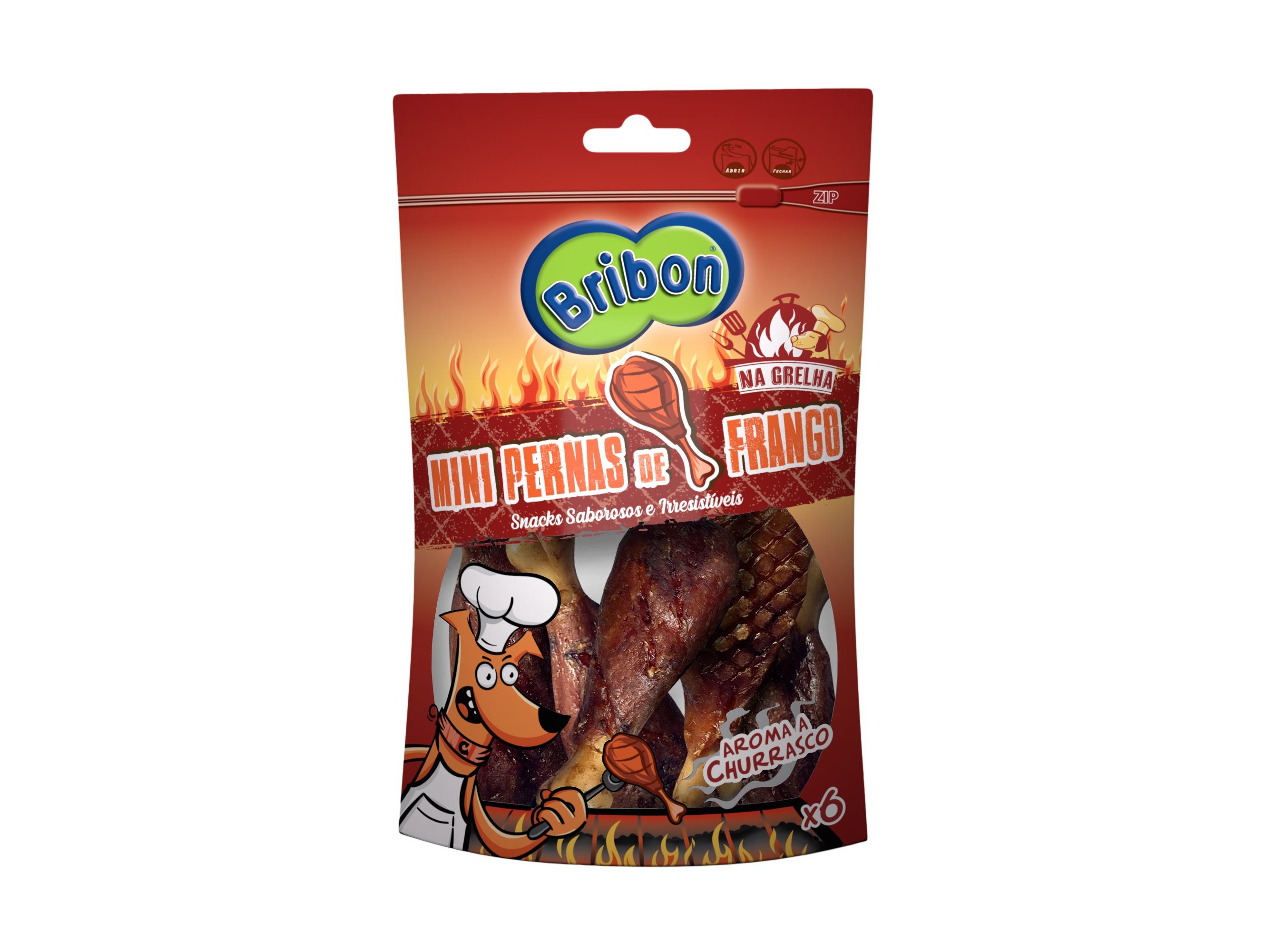 SNACKS CÃO BRIBON NA GRELHA PERNAS FRANGO 6UN