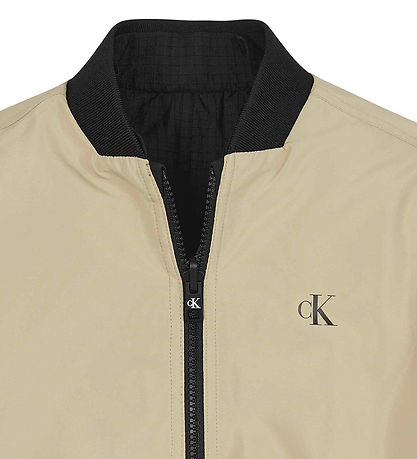 Calvin Klein Bomberjacke - Umkehrbar - Schwarz/Beige