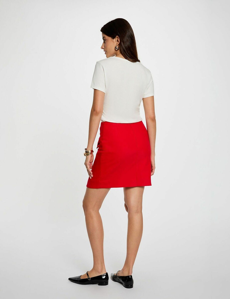 MORGAN<br>Camiseta feminina branca reta com estampa
