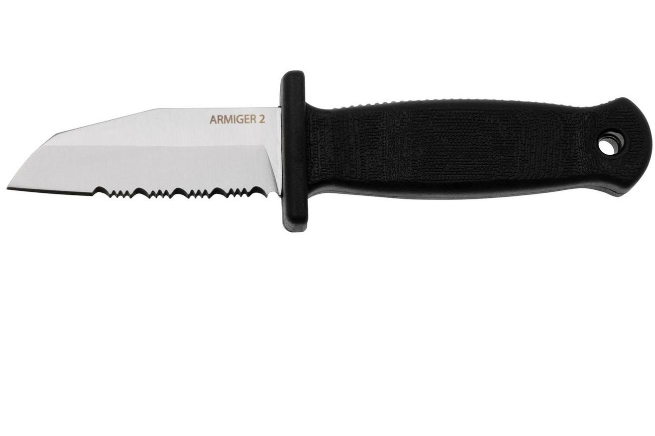 Demko Knives Armiger 2 Serrated Shark Foot ARM2-4034SS-SF-SERR Black TPR, nekmes