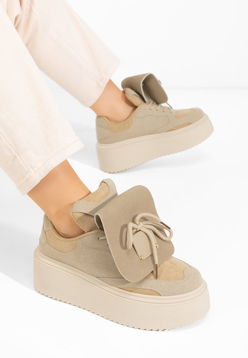Baskets à plateforme kaki Oliveia