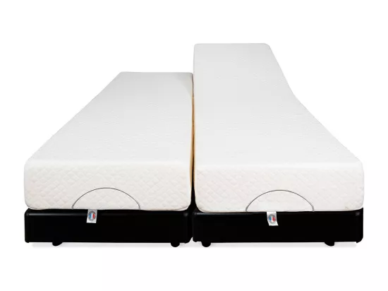 BELLECOUR LITERIE | Ensemble Duo BODYSOFT 2x70x190 cm | Sommiers électriques + Matelas Mémoire de forme