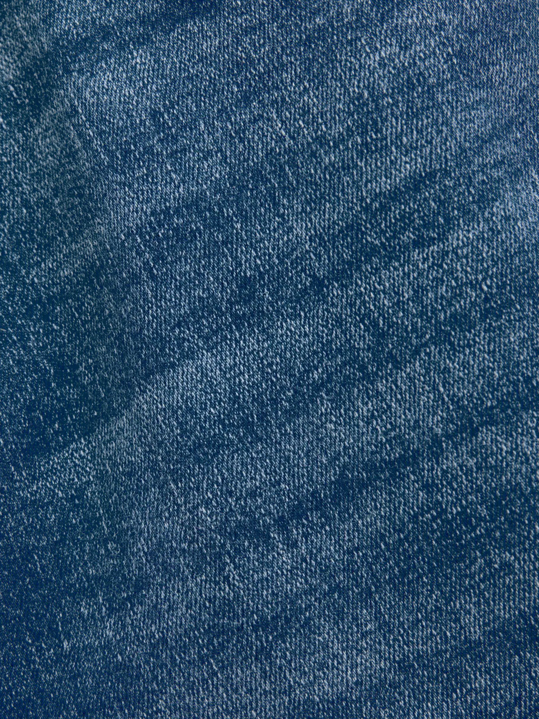 Mediumblauw - Standaard toelopende pasvorm - Vintage wash denim jeans