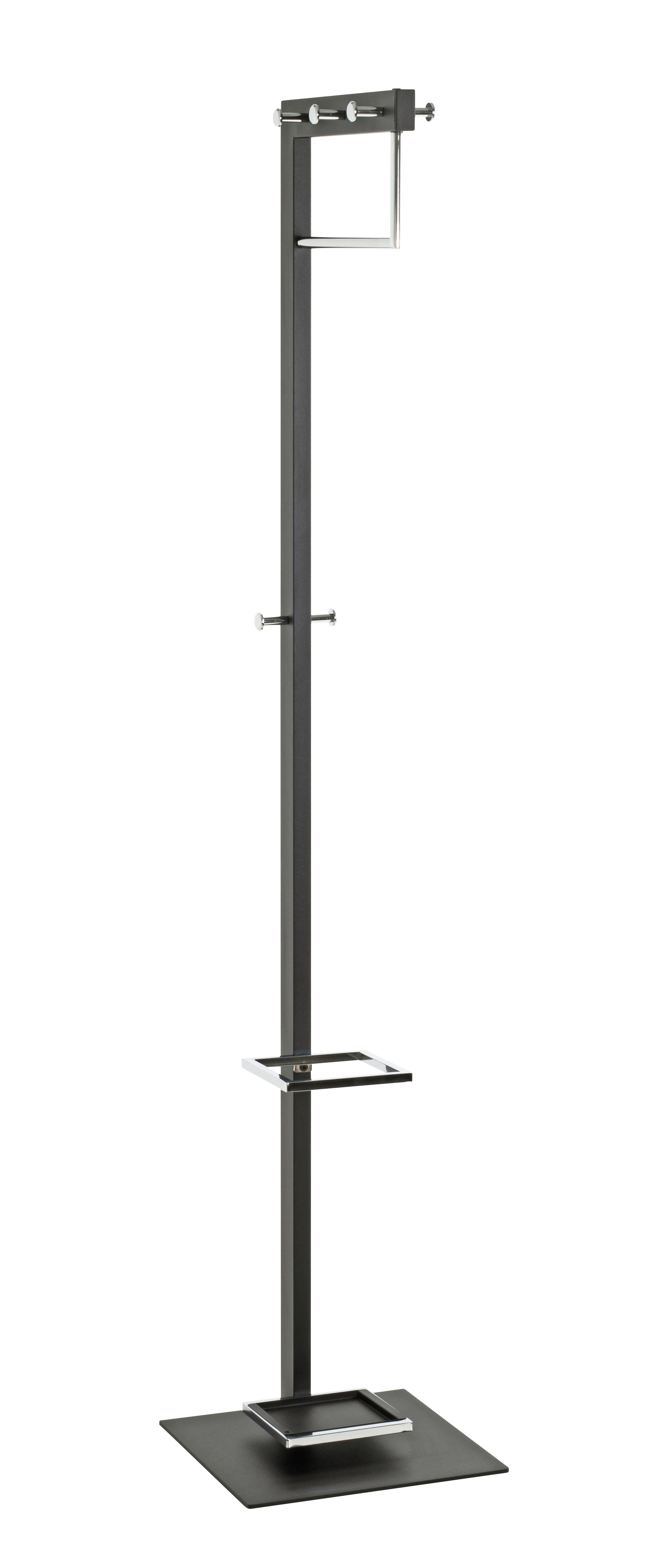 Garderobenständer 35 x 175 cm schwarz/chromfarbig