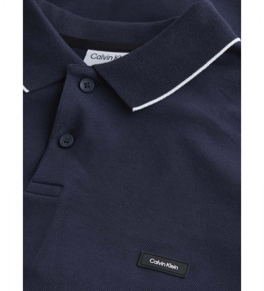 Polo Calvin Klein Slim de manga comprida estilo marinheiro