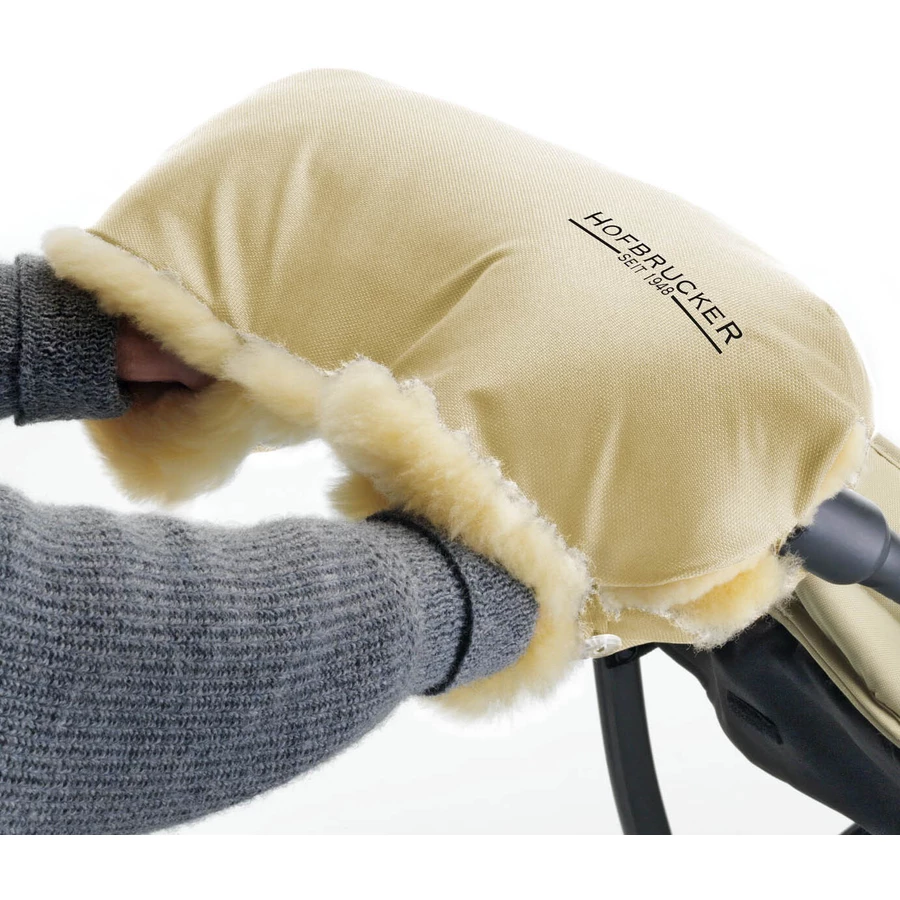 Hofbrucker LammfellhandWärmer für Kinderwagen Lammfell Handmuff Hergestellt in Deutschland Beige