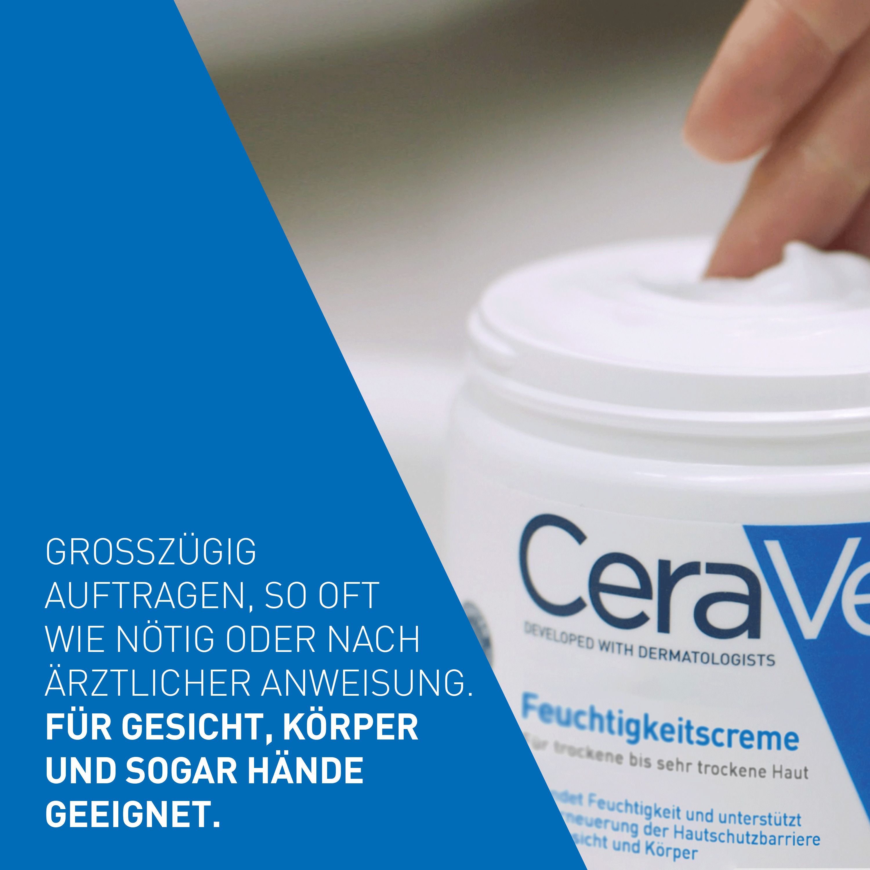 CeraVe Feuchtigkeitscreme: Reichhaltige Körpercreme für trockene bis sehr trockene Haut für Gesicht und Körper