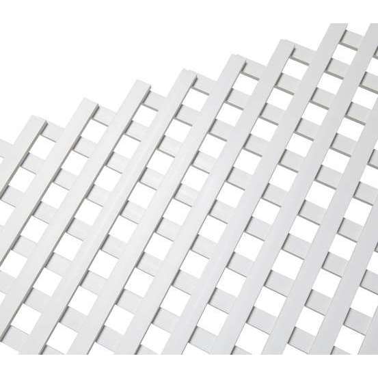 Treillis fixe (18mm) en PVC, blanc - l.200 x H.100 cm
