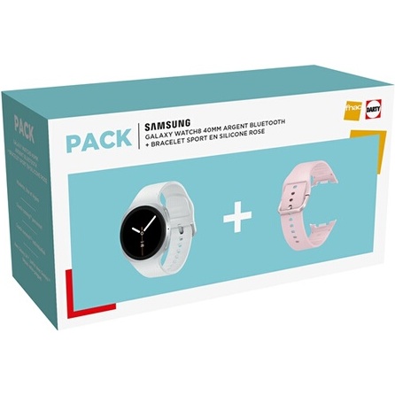 Montre connectée Samsung Pack Galaxy Watch8 40mm argent BT + Bracelet Rose