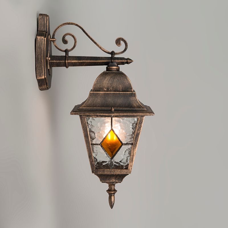 Vintage buiten wandlantaarn brons - Antigua Down