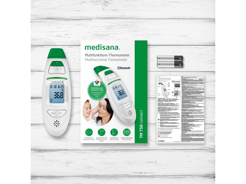 Medisana Infrarot-Fieberthermometer TM750 Connect Infrarot-Fiebermesser