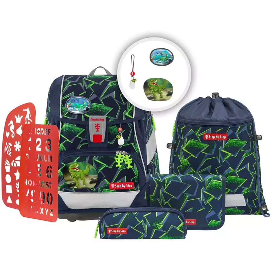 Step by 2in1 Plus - Schulranzen Set 6tlg. Wild T-Rex Taro