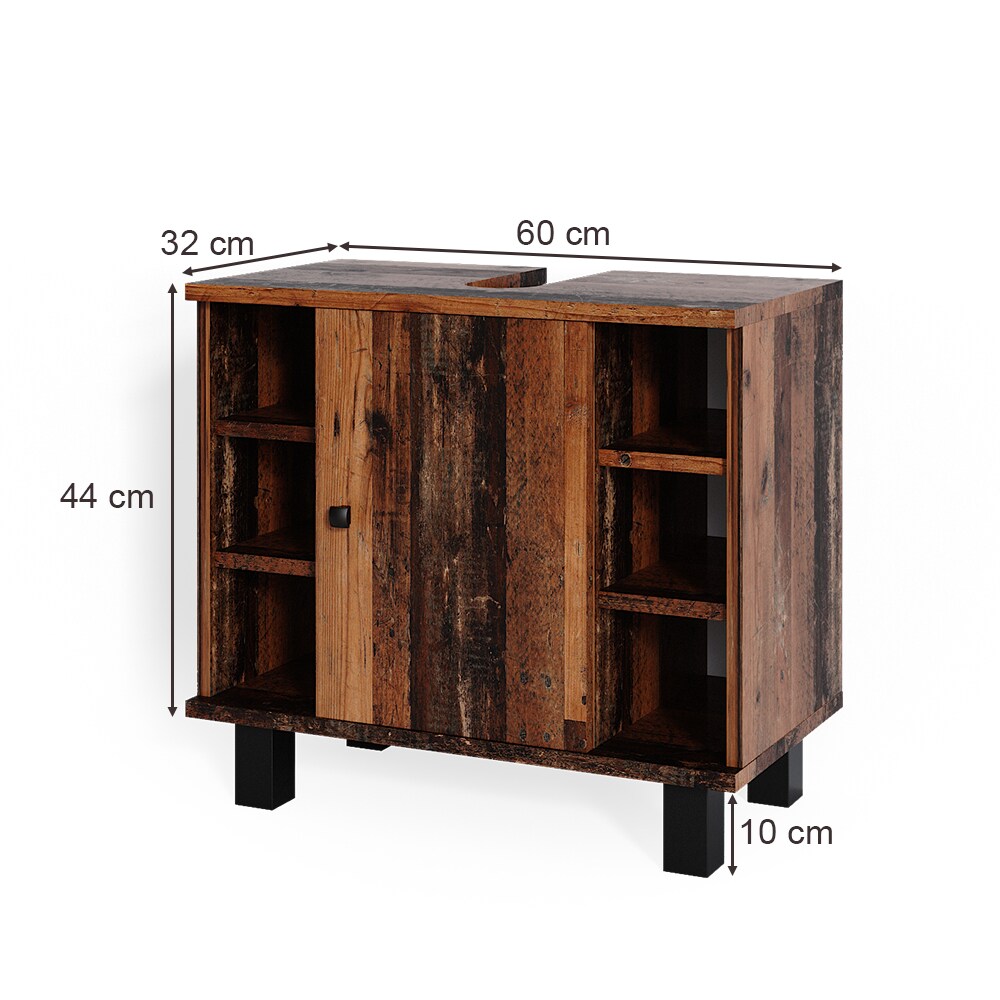Vicco Waschtischunterschrank Badschrank Unterschrank Fynn Old Style Badmöbel