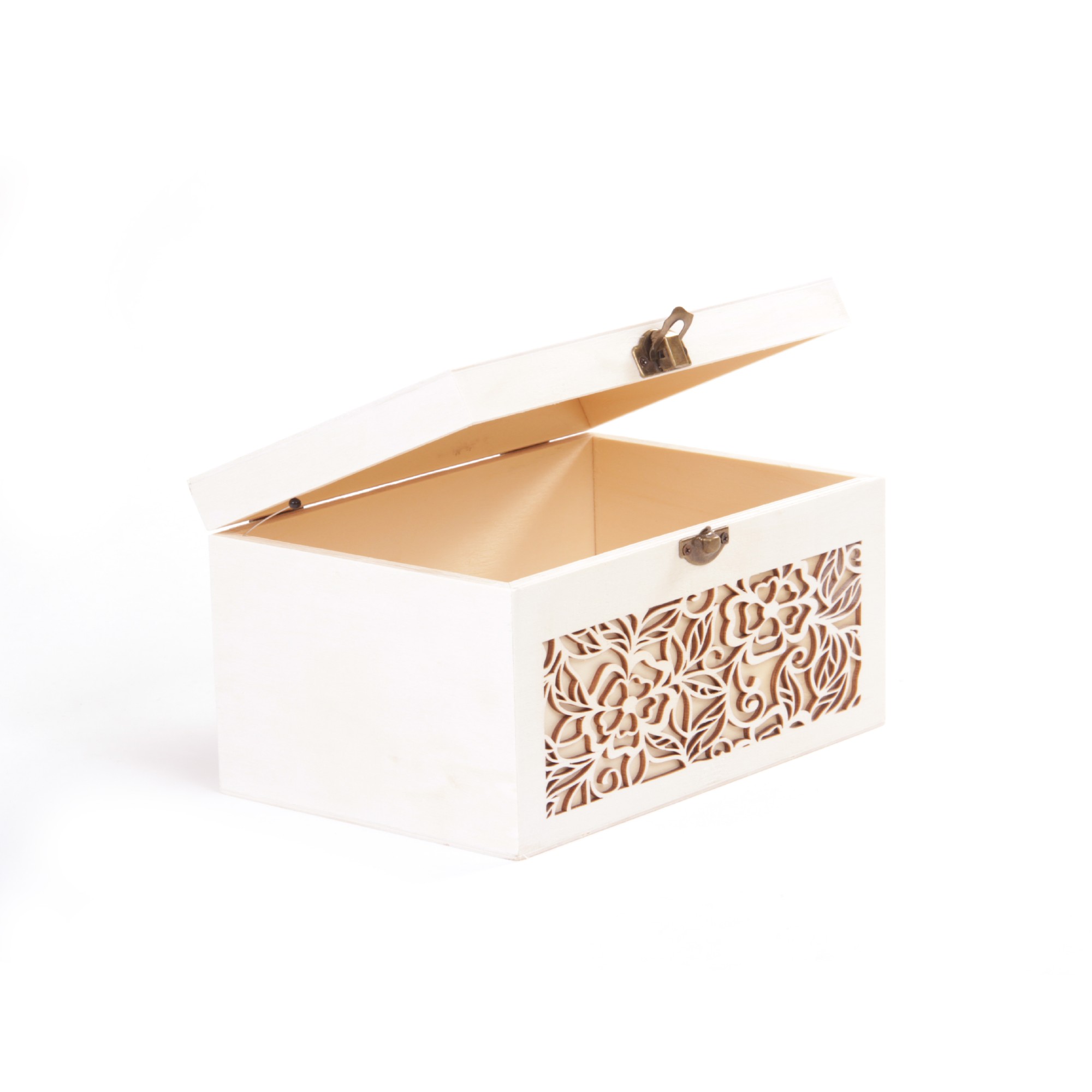 Holz-Schatulle 'Blume Xiao', natur, B 20 cm, T 13 cm, H 12 cm von fischer's lagerhaus