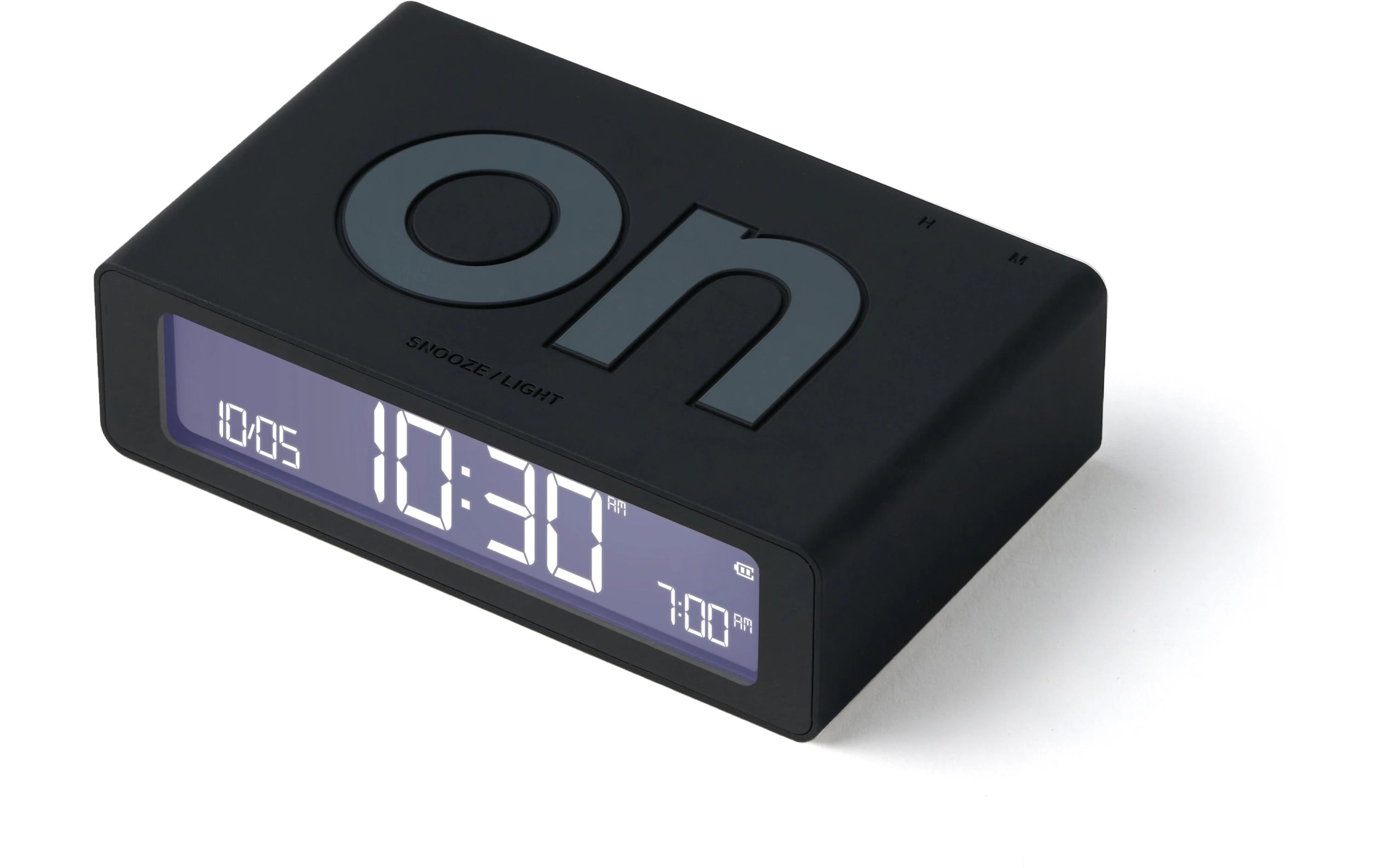 Digitalwecker Flip Mini SchwarzMini LCD-Wecker mit Umkehrfunktion (On/Off)