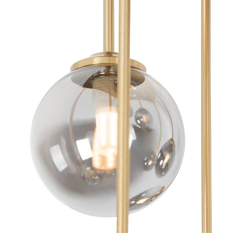 Smart plafondlamp goud met smoke glas 9-lichts incl. 9 Wifi G9 - Athens