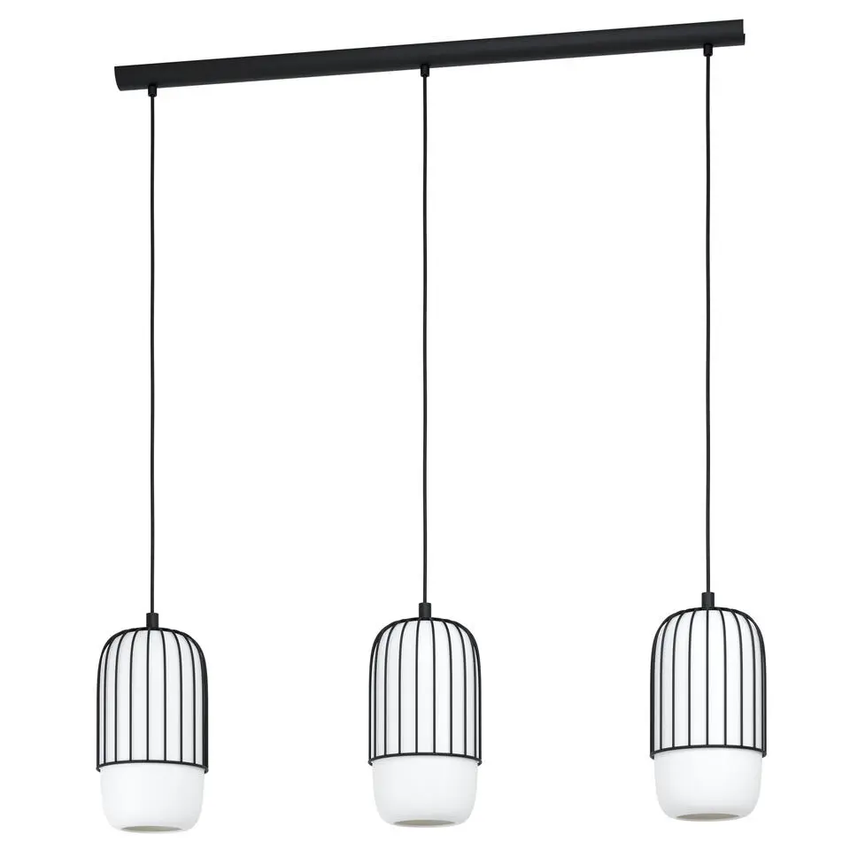EGLOMulegesHanglamp-E27-96cm-Zwart/Wit