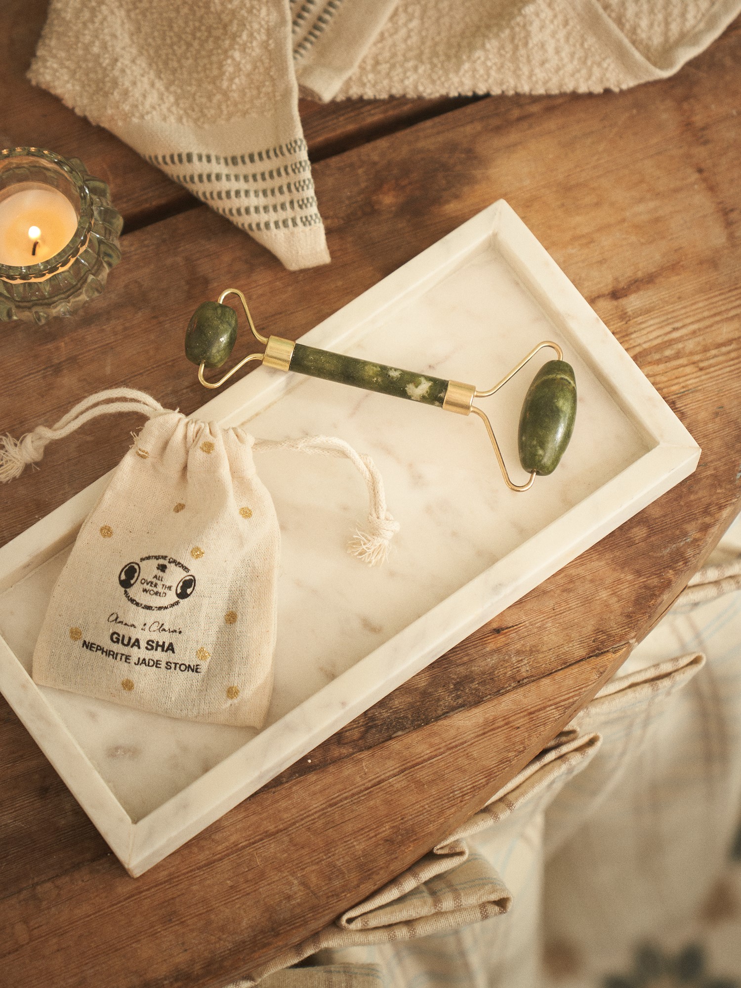 Dekorativ bakke | Marmor. 25 x 12 cm. | White