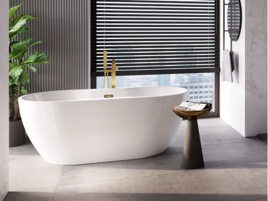 Baignoire îlot NAVIA 140x75 cm,150-160x80 cm - Dimensions: 150 x 80 cm
