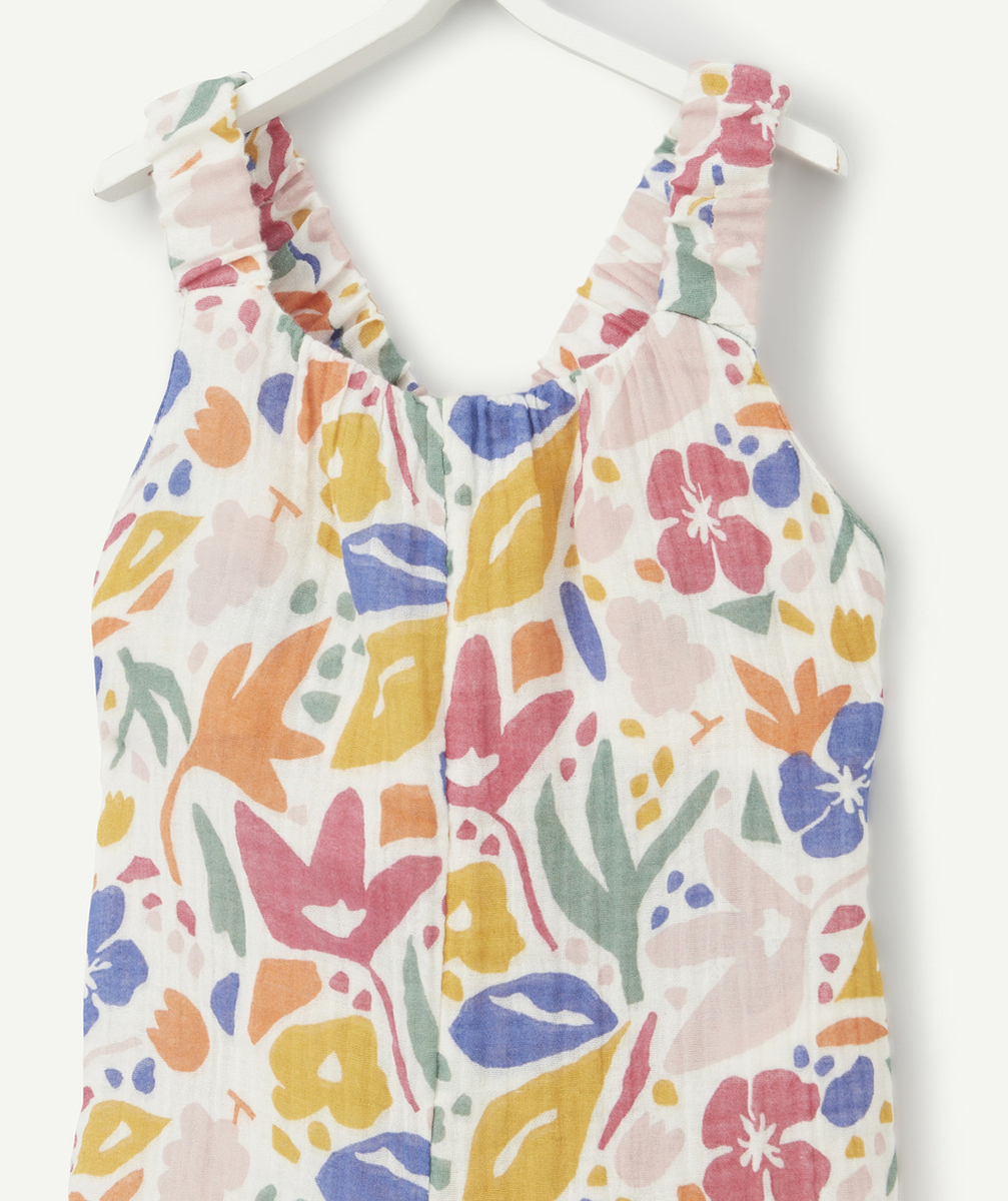 COMBIPANTALON ÉVOLUTIVE FILLE EN GAZE DE COTON IMPRIMÉ MULTICOLORE