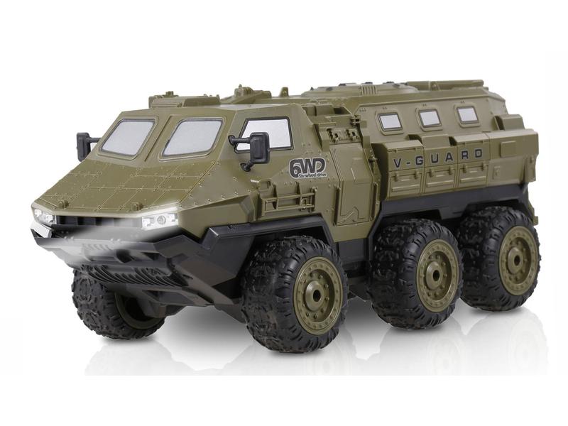 Amewi Panzerfahrzeug V-Guard 6WD, Olivgrün RTR, 1:16 Gepanzertes 6x6 RC Fahrzeug