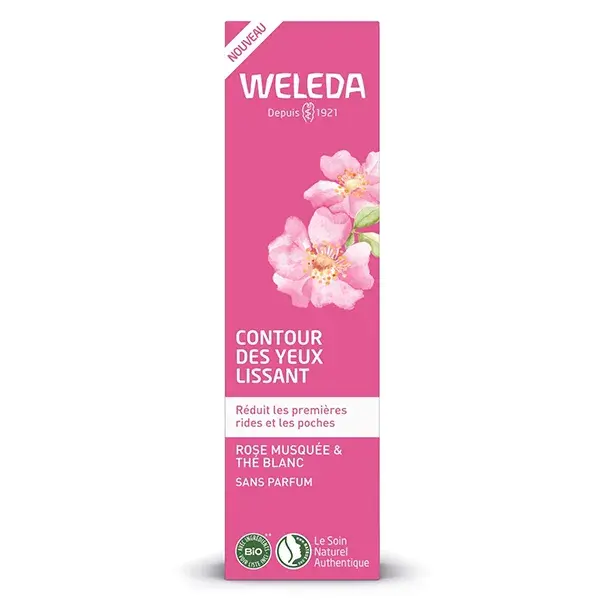 Creme suavizante para contorno dos olhos Weleda, rosa mosqueta e chá branco, 12 ml