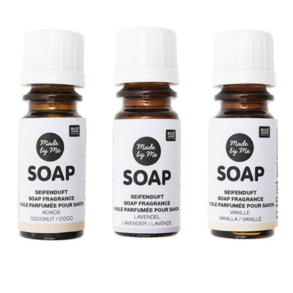 3 huiles parfumées 10 ml pour savon - noix de coco, lavande, vanille