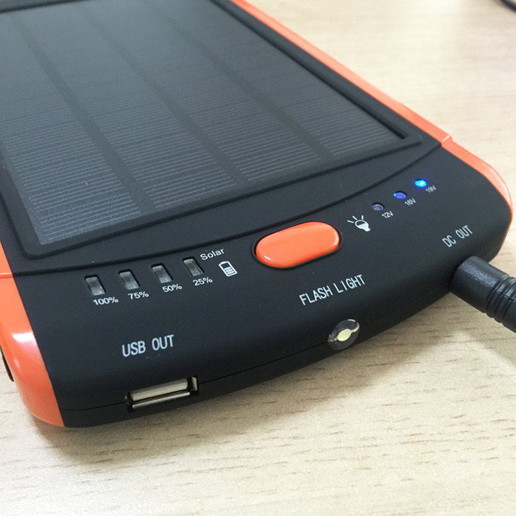 (23000mAh) USB A Mega Solar Powerbank Ladestation inkl. Ladeadapter 12V/16V/19V   Taschenlampe