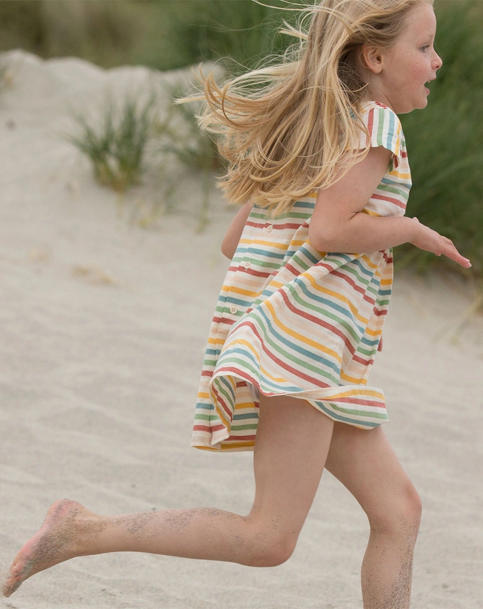 Kurzarmkleid RAINBOW STRIPES in bunt