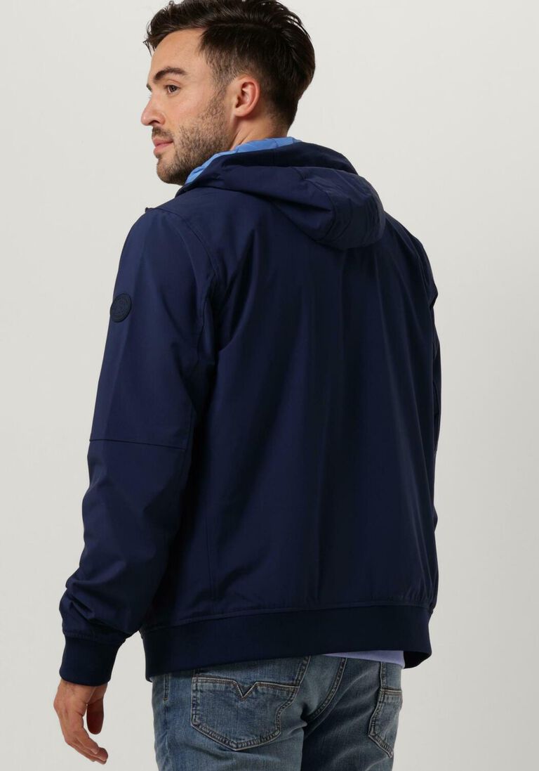 SCOTCH & SODA donkerblauwe scotch & soda jack hooded colourblock jacket