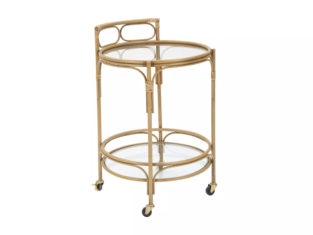 Desserte ronde en métal marron Ø 51x74 cm