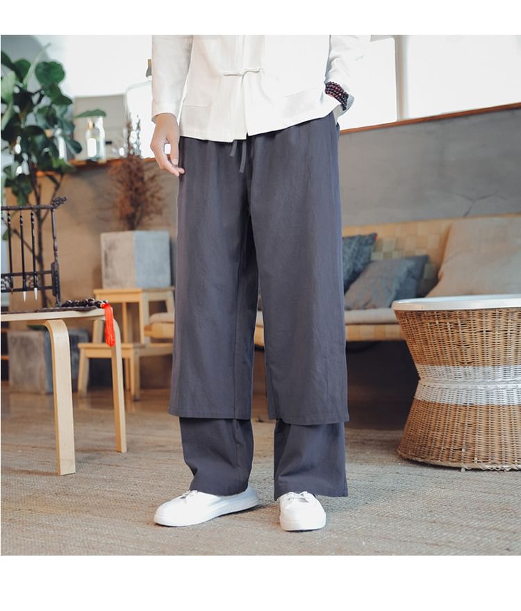 Blueforce - Mid Rise Plain Mock Two Piece Straight Leg Broek