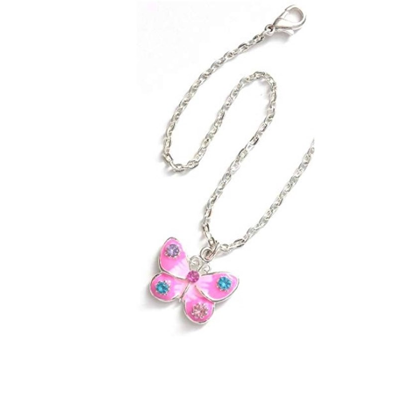 Collier papillon argenté