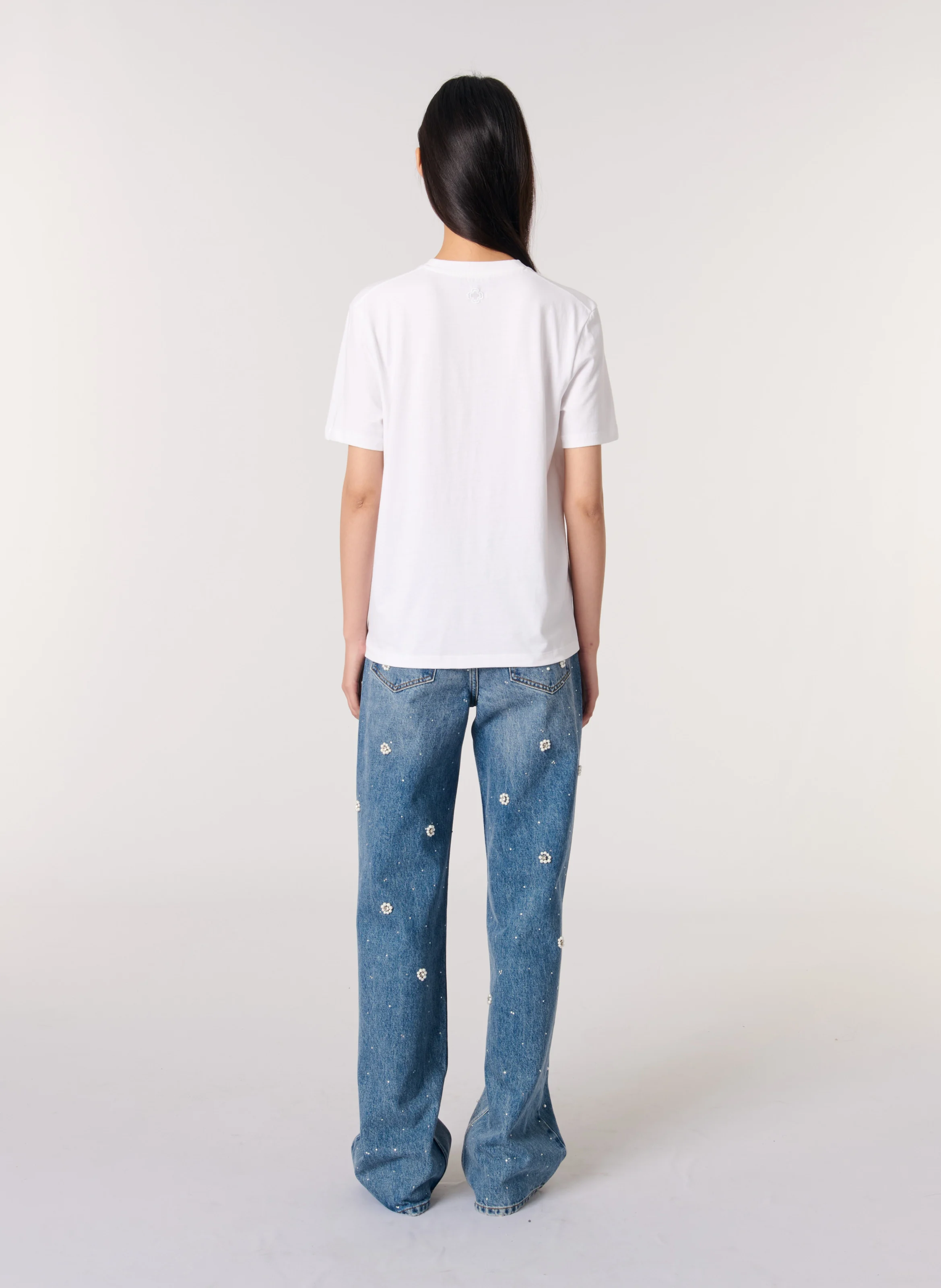Tee-shirt brodé en coton | Blanc