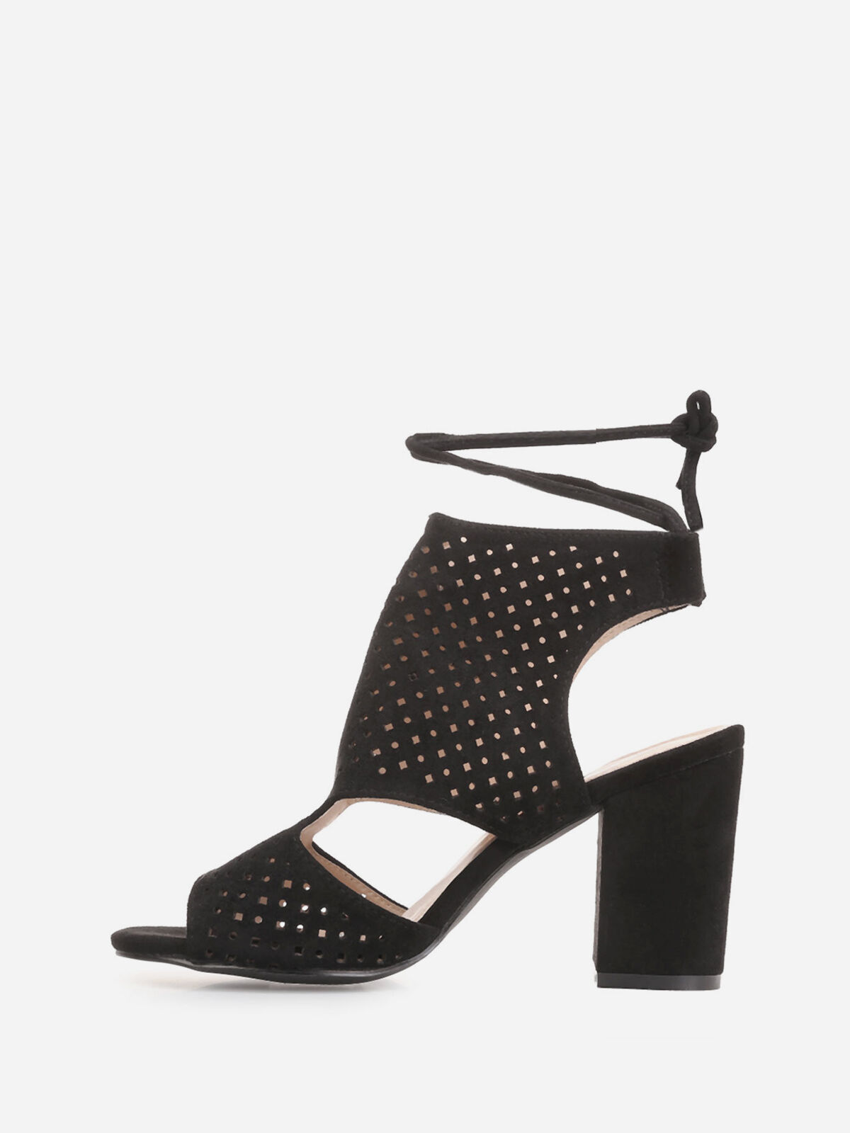 Sandales ajourées avec lanière- Noir
