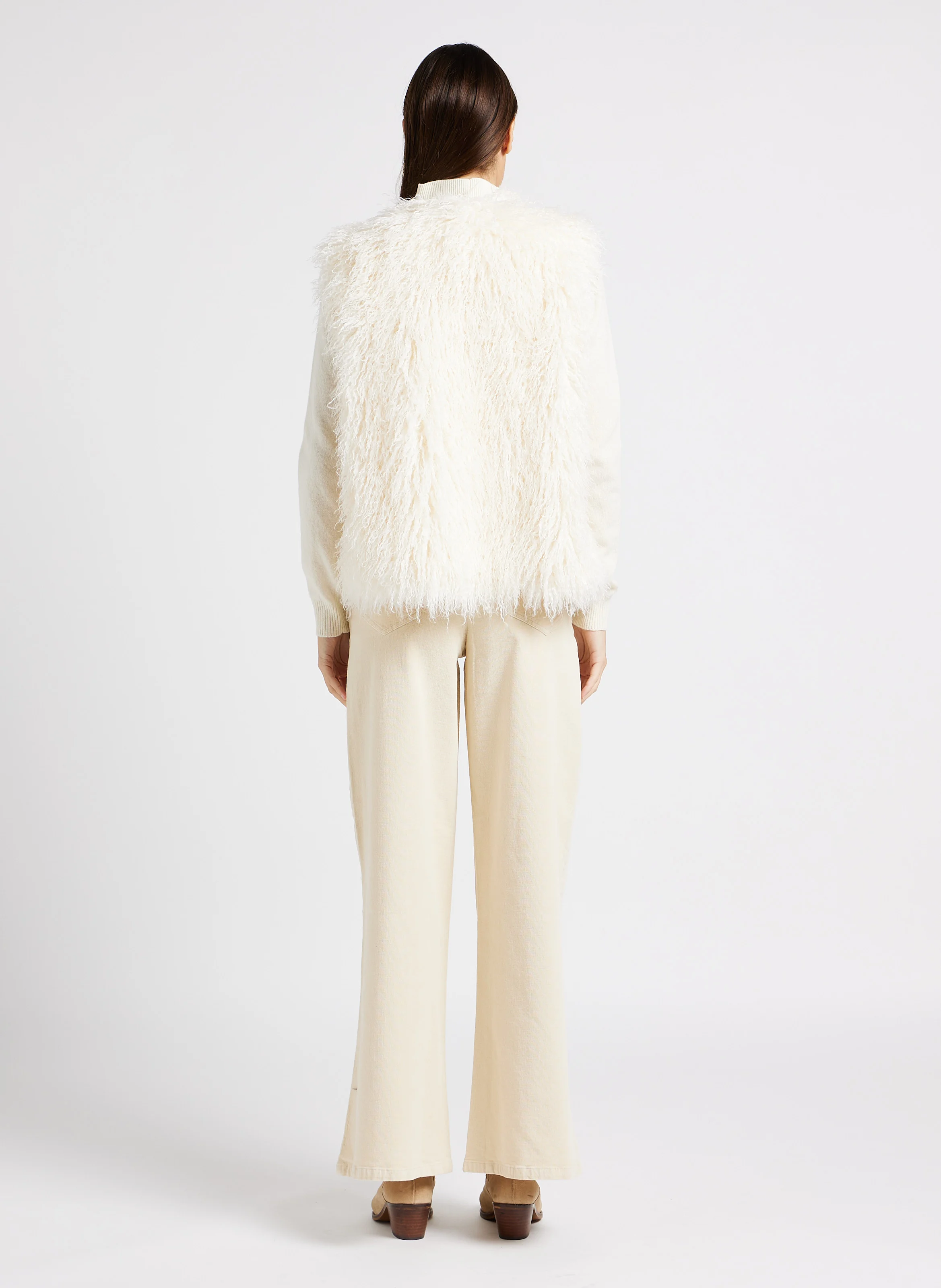 RICEVUTA - Pantalon large en coton mélangé| Blanc