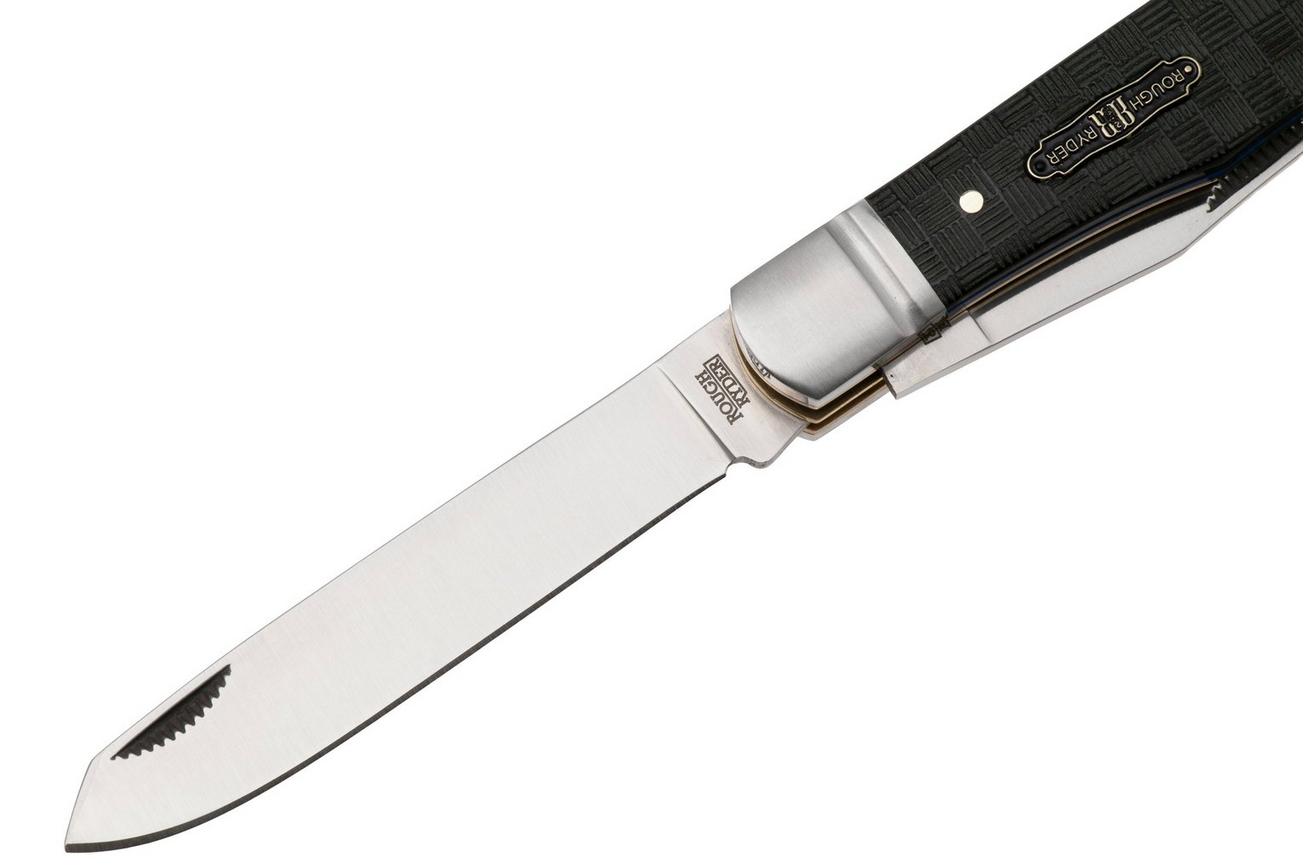 Rough Ryder Black Reserve Trapper RR2560 Satin 440A, Textured Pakkawood, zakmes