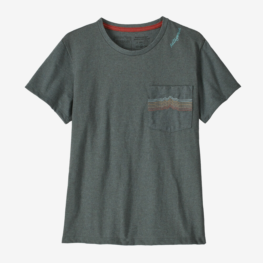 Damen Ridge Rise Stripe Pocket Responsibili-Tee