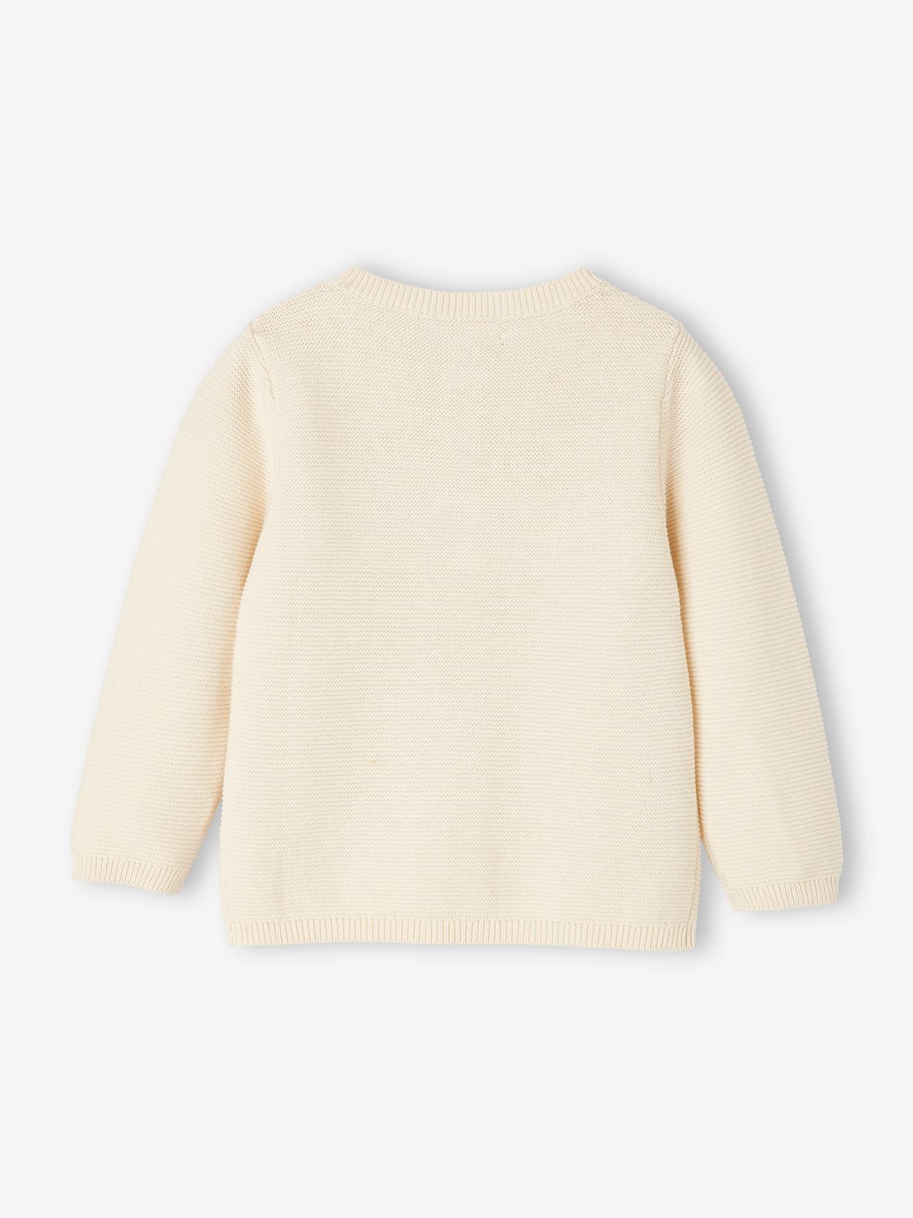 Casaquinho com bordado de coração dourado, modelo liso branco claro para bebê com estampas.
