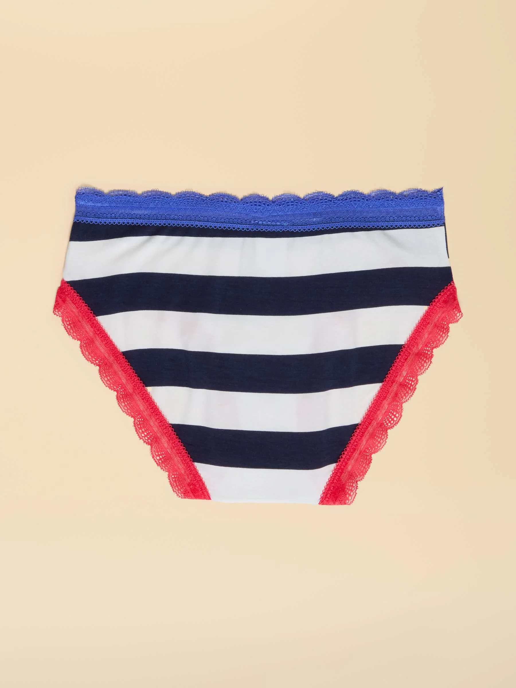 Blue & Red Riviera Toile/Stripe - Joules Knickers 3 Pack